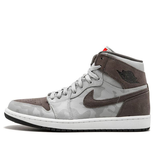 Air Jordan 1 Retro High Premium 'Grey Camo'  AA3993-027 Signature Shoe