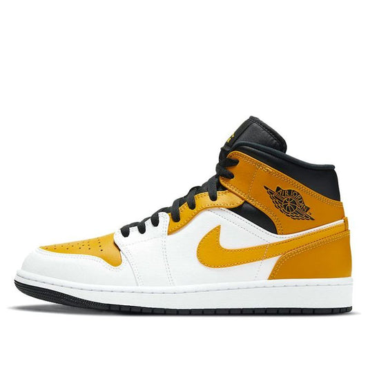 Air Jordan 1 Mid 'University Gold'  554724-170 Signature Shoe